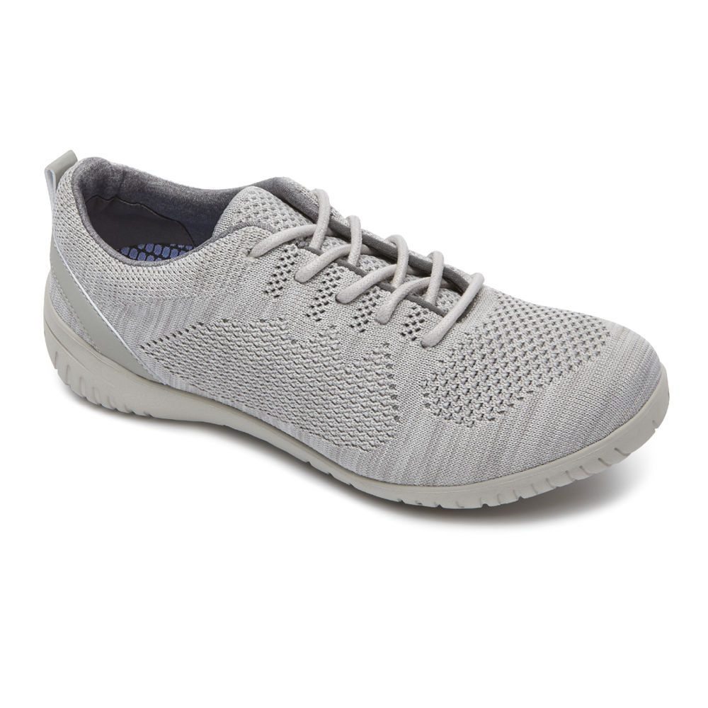 Rockport Womens Sneakers Grey - Raelyn Knit Tie - UK 736-ILASUG